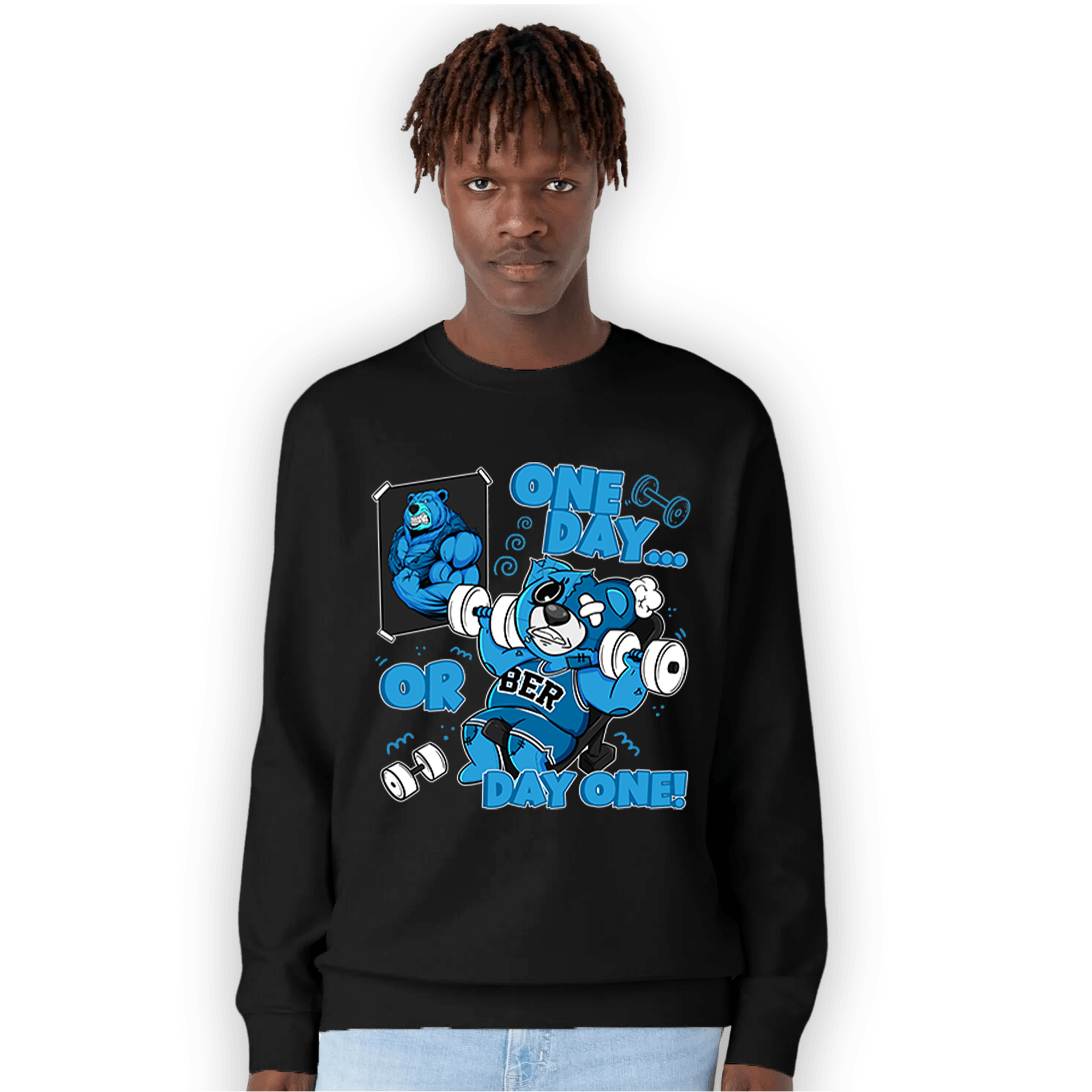 Powder Blue 9s Sweatshirt Match BER Gymmer - NastyJamz