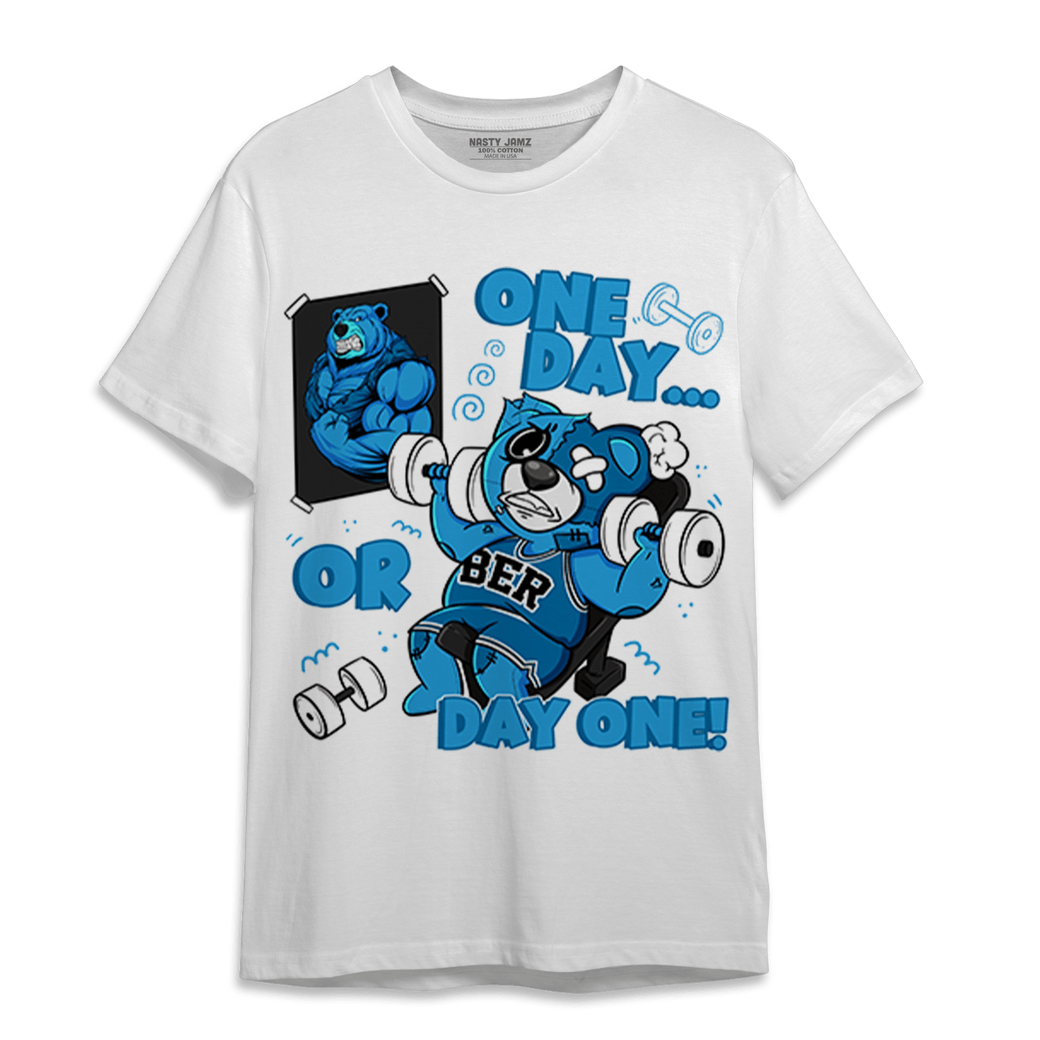 Powder Blue 9s T Shirt Match BER Gymmer - NastyJamz