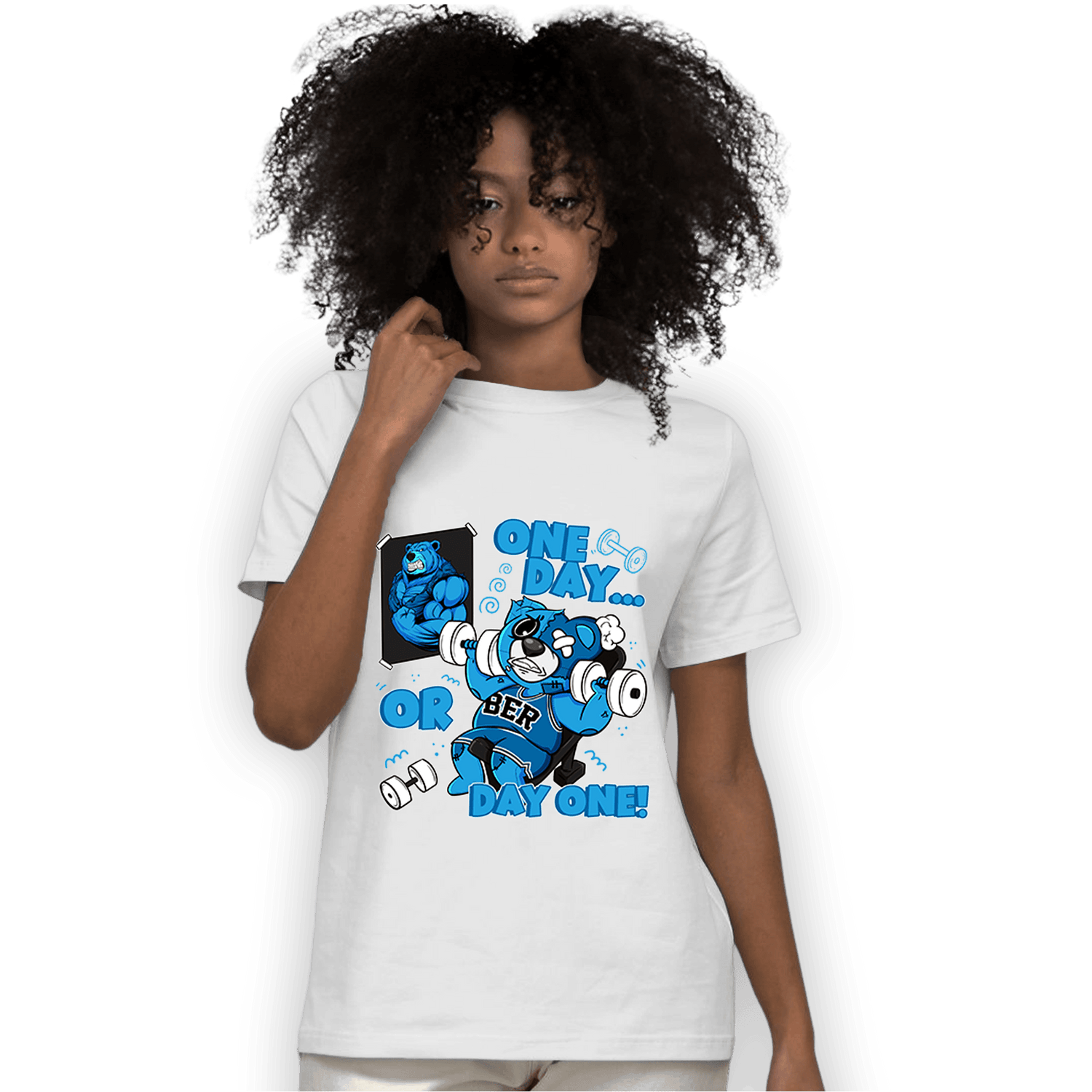 Powder Blue 9s T Shirt Match BER Gymmer - NastyJamz