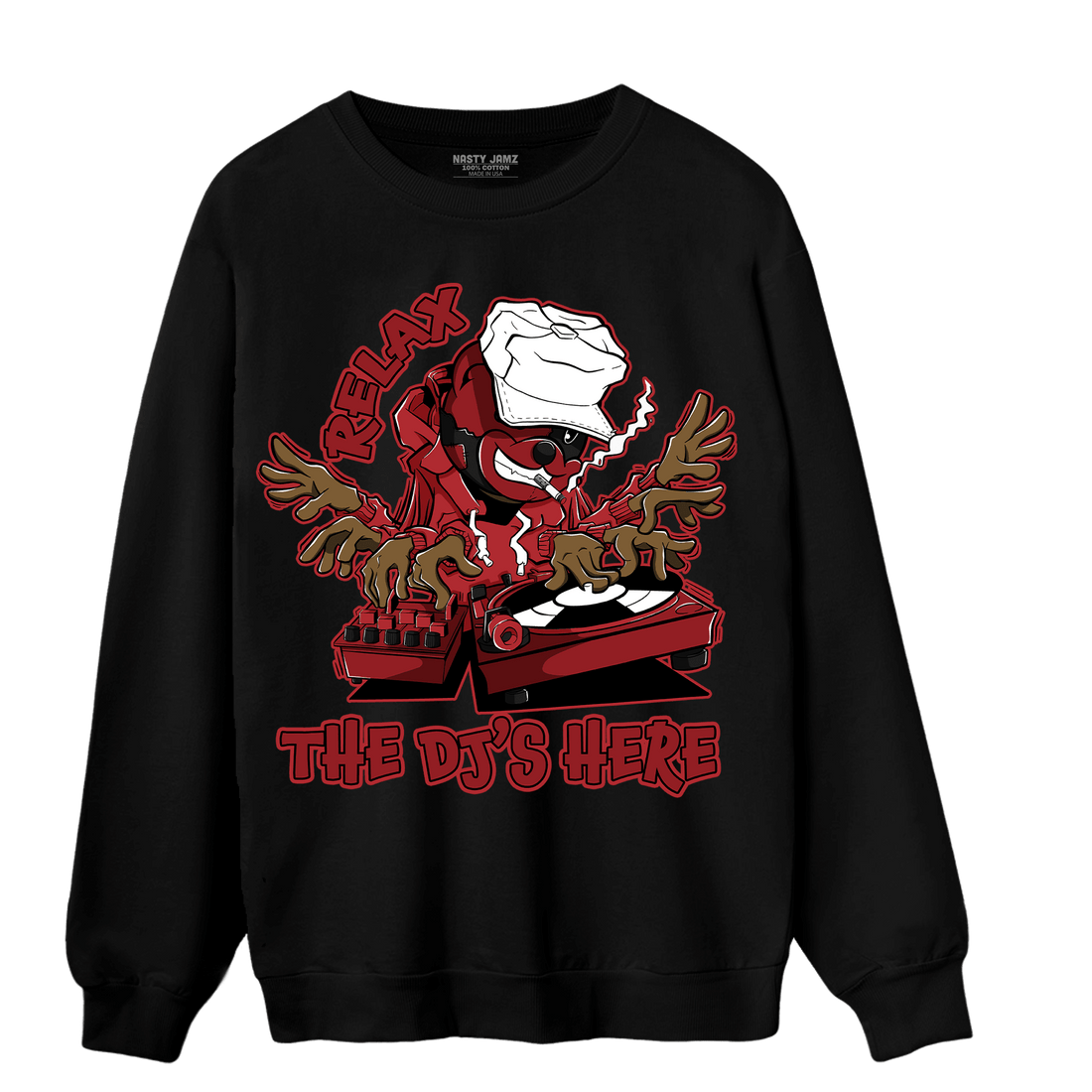 Cherry 12s Sweatshirt Match BER The DJ Here - NastyJamz