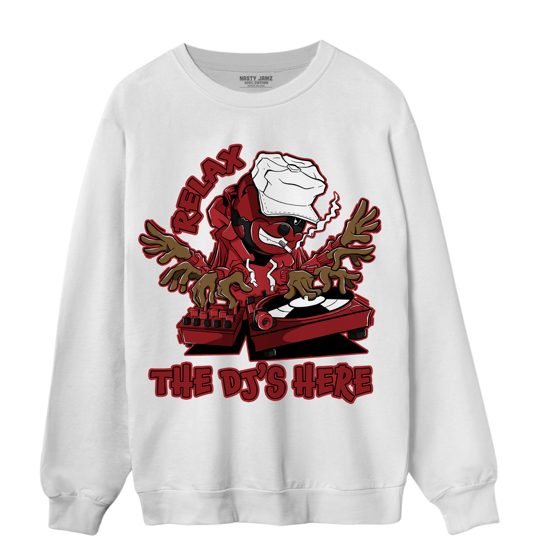 Cherry 12s Sweatshirt Match BER The DJ Here - NastyJamz