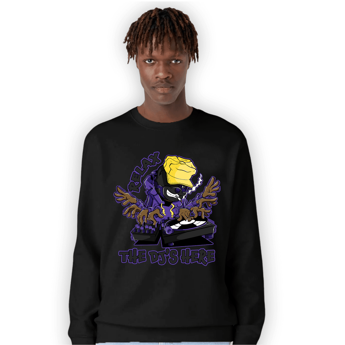 Field Purple 12s Sweatshirt Match BER The DJ Here - NastyJamz