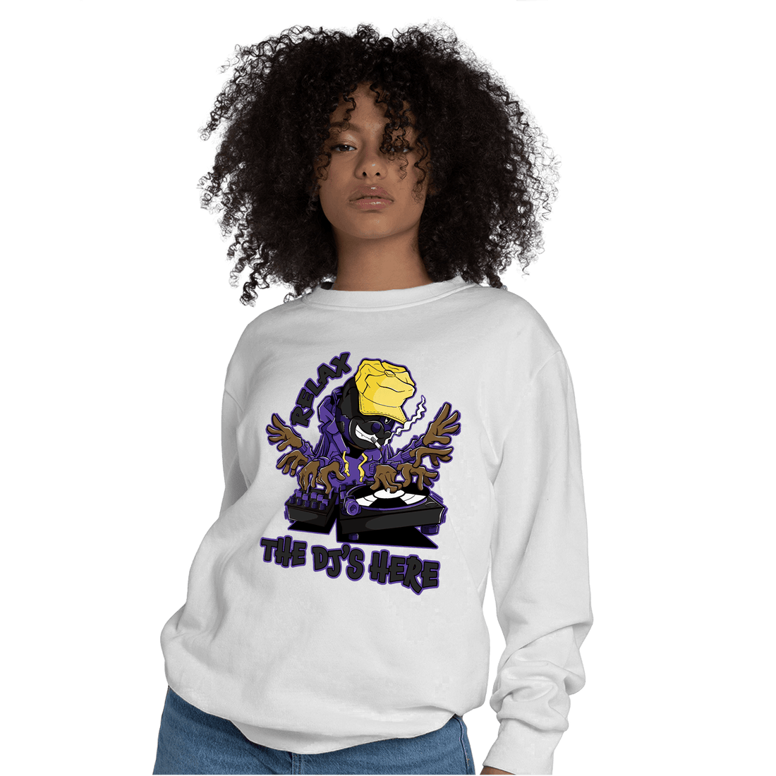 Field Purple 12s Sweatshirt Match BER The DJ Here - NastyJamz