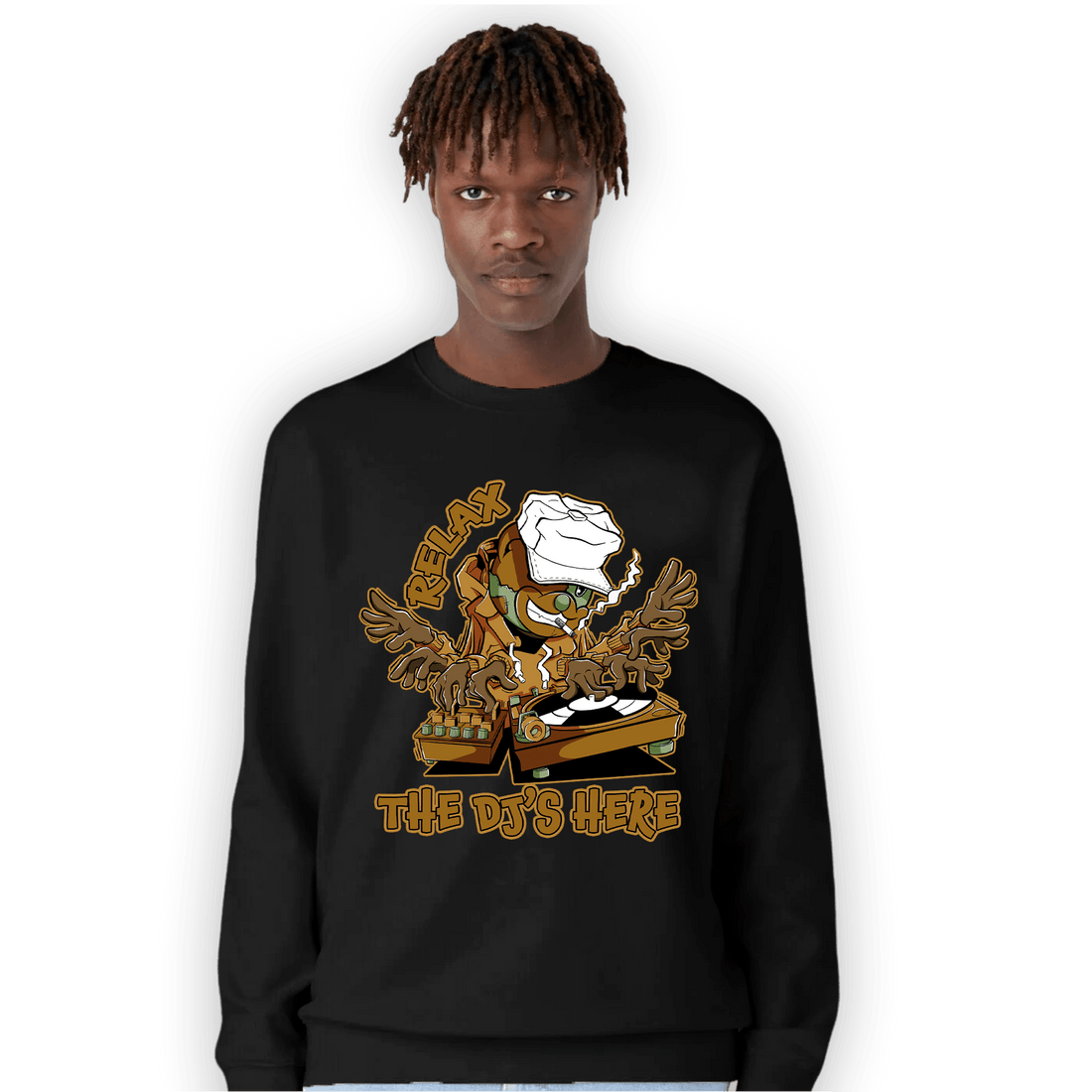 Wheat 13s Sweatshirt Match BER The DJ Here - NastyJamz