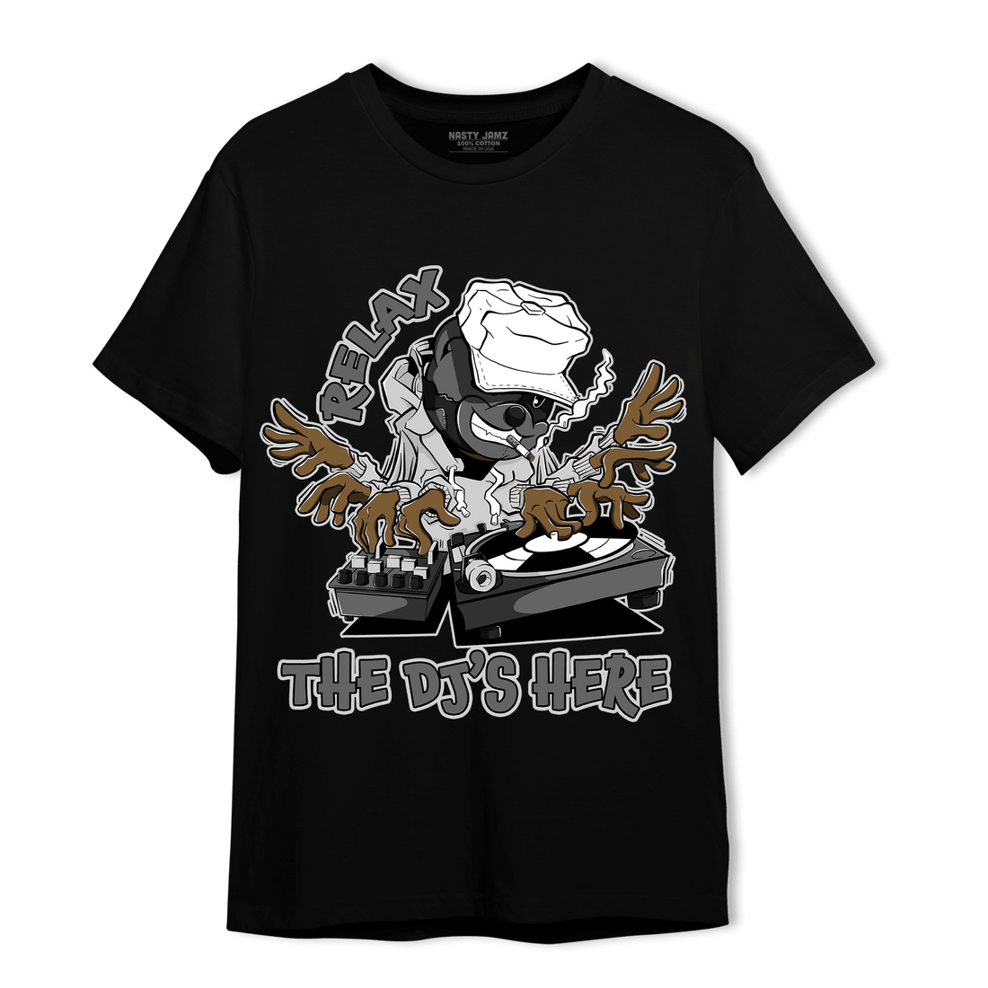 Retro High OG Black White 1s T Shirt Match BER The DJ Here - NastyJamz