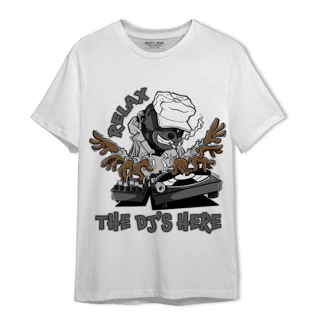 Retro High OG Black White 1s T Shirt Match BER The DJ Here - NastyJamz