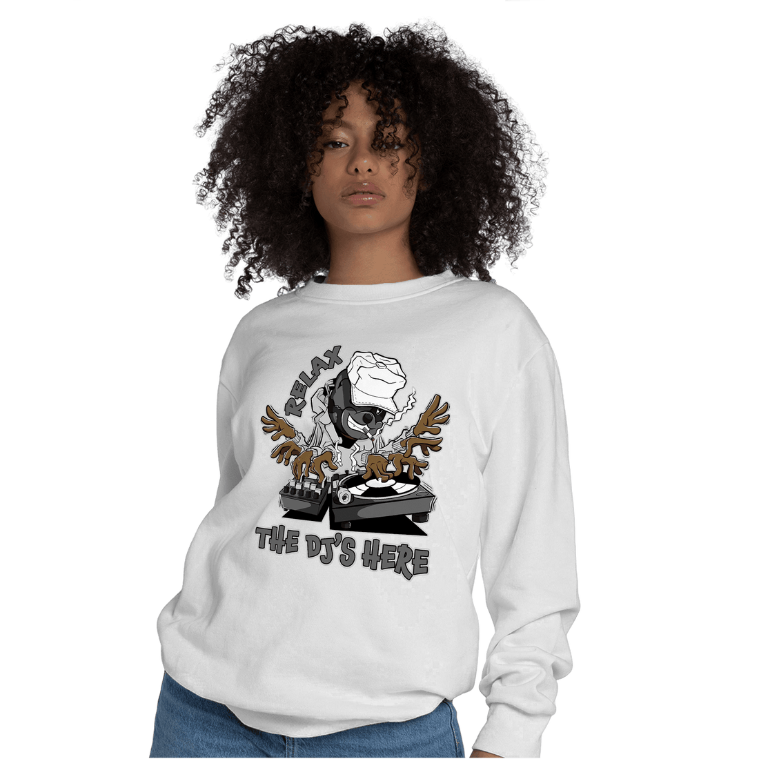 Retro High OG Black White 1s Sweatshirt Match BER The DJ Here - NastyJamz
