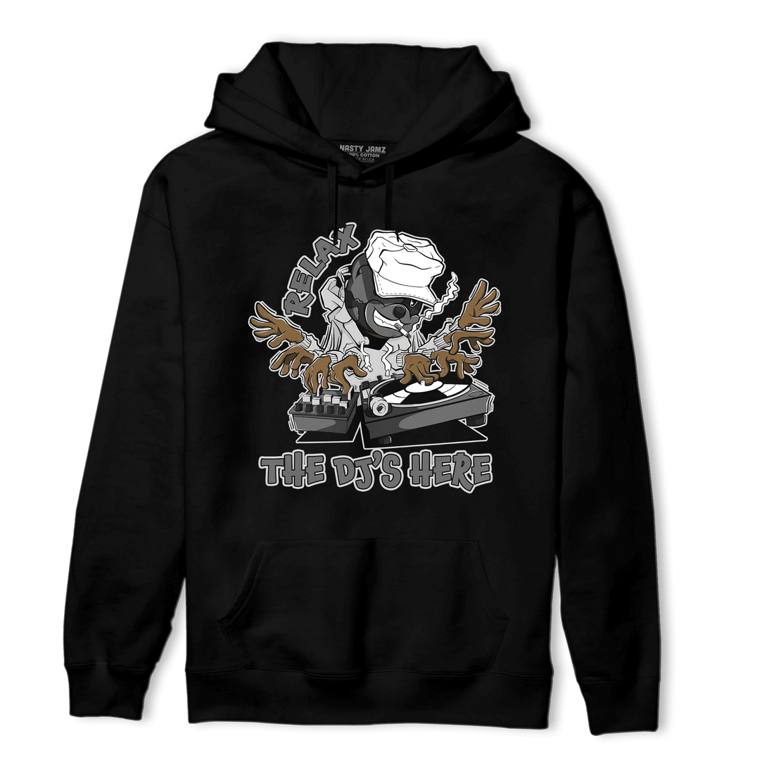 Retro High OG Black White 1s Hoodie Match BER The DJ Here - NastyJamz