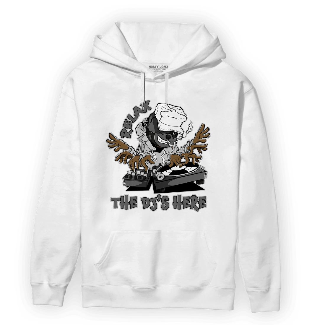 Retro High OG Black White 1s Hoodie Match BER The DJ Here - NastyJamz