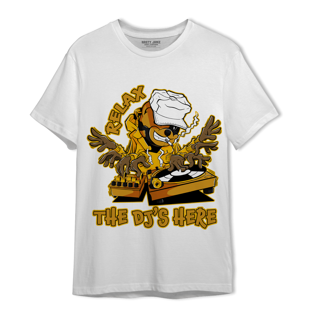 Yellow Ochre 1s T Shirt Match BER The DJ Here - NastyJamz