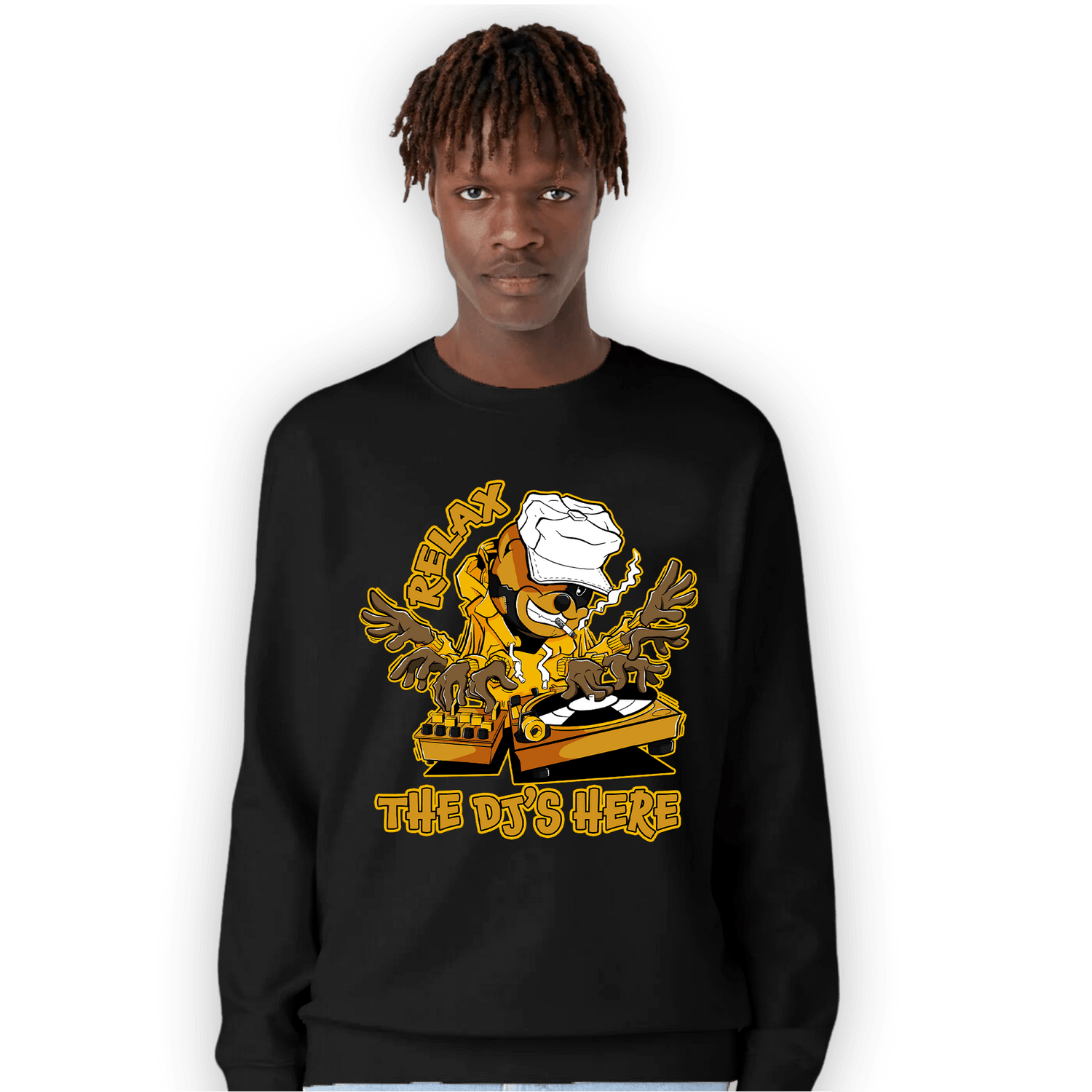 Yellow Ochre 1s Sweatshirt Match BER The DJ Here - NastyJamz