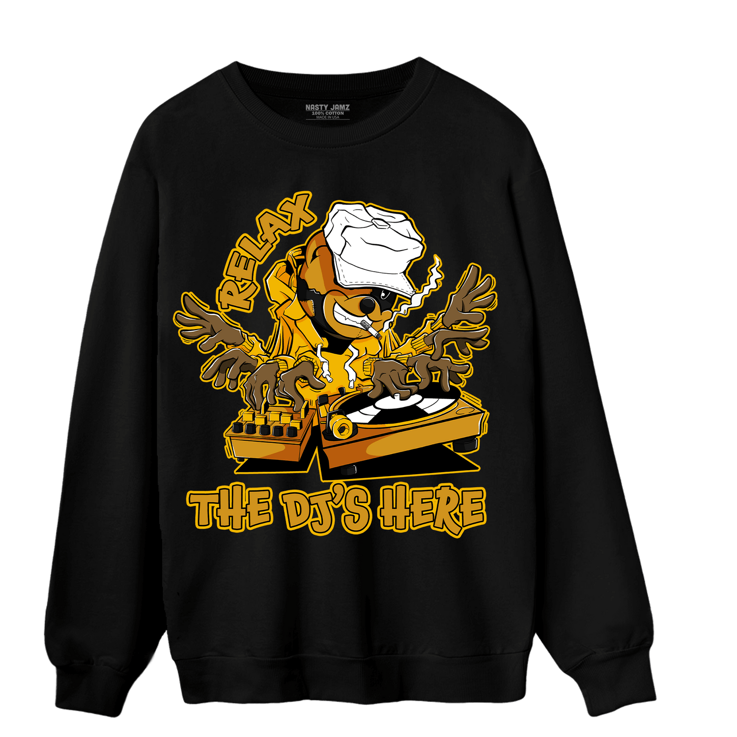 Yellow Ochre 1s Sweatshirt Match BER The DJ Here - NastyJamz