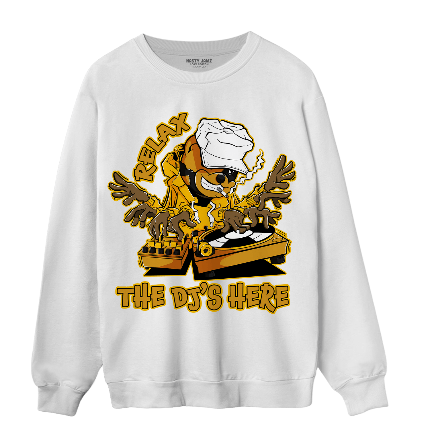 Yellow Ochre 1s Sweatshirt Match BER The DJ Here - NastyJamz