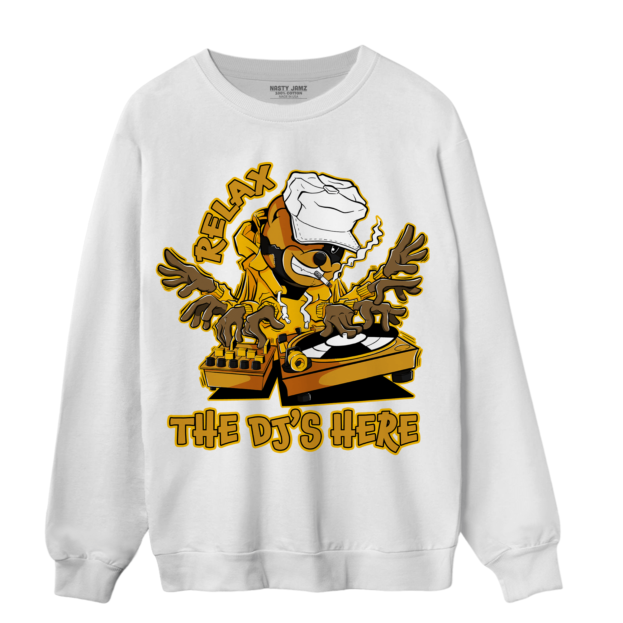 Yellow Ochre 1s Sweatshirt Match BER The DJ Here - NastyJamz