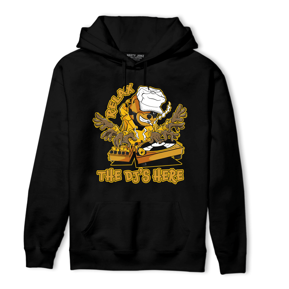 Yellow Ochre 1s Hoodie Match BER The DJ Here - NastyJamz