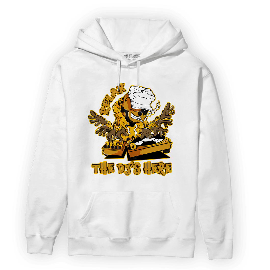 Yellow Ochre 1s Hoodie Match BER The DJ Here - NastyJamz