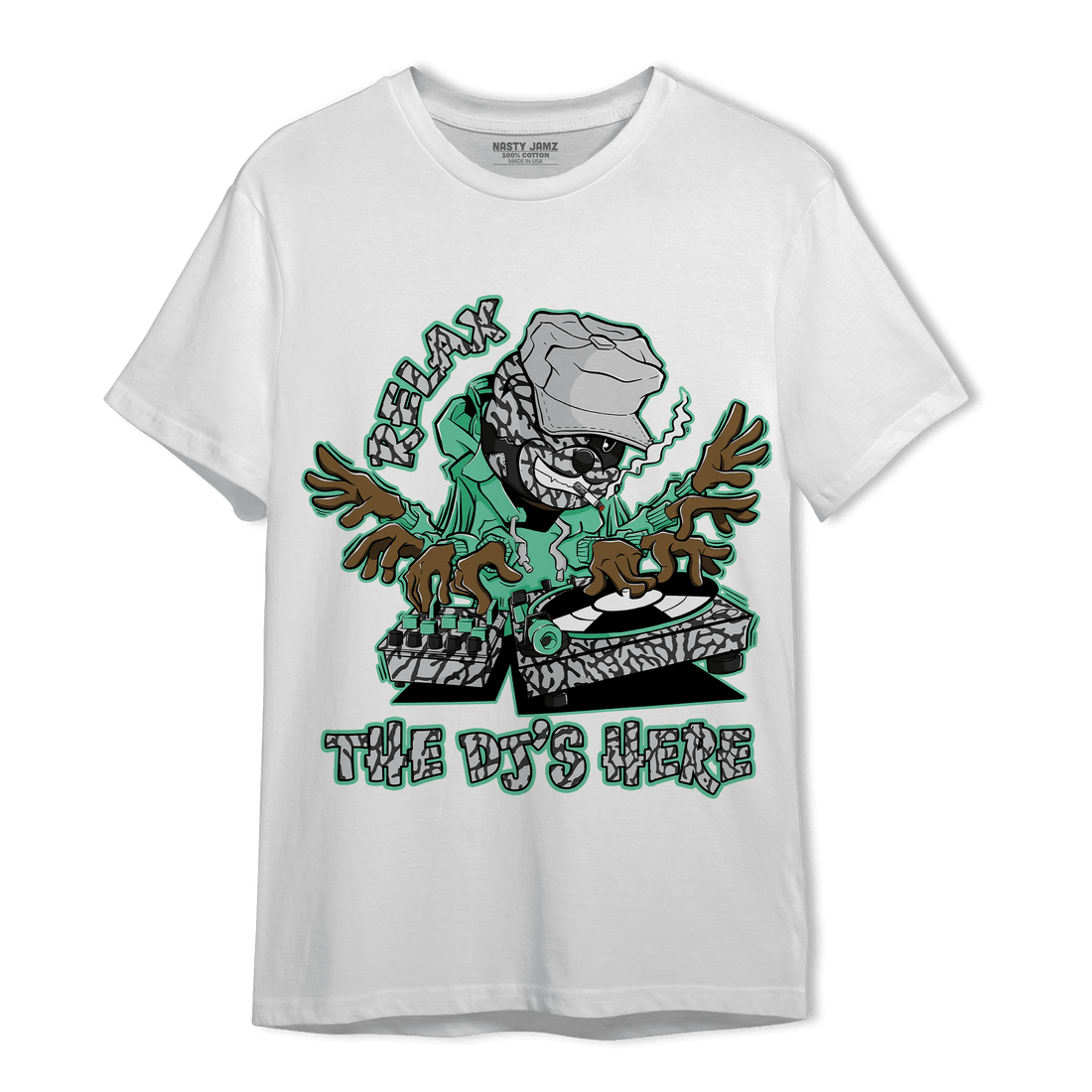 Green Glow 3s T Shirt Match BER The DJ Here - NastyJamz