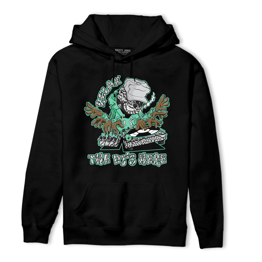 Green Glow 3s Hoodie Match BER The DJ Here - NastyJamz