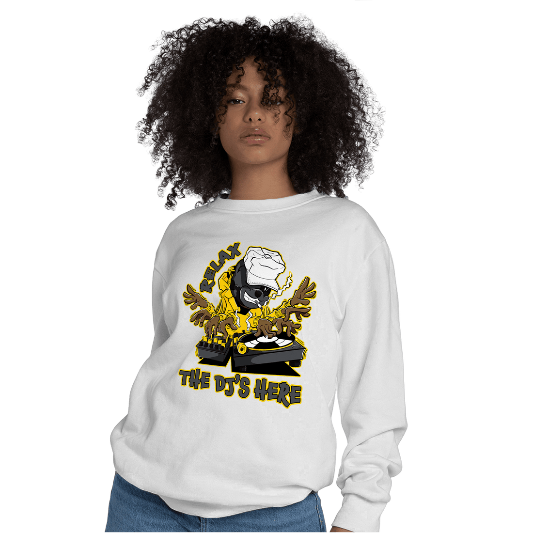 Thunder 4s Sweatshirt Match BER The DJ Here - NastyJamz