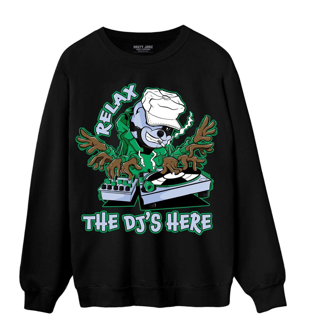 Lucky Green 5s Sweatshirt Match BER The DJ Here - NastyJamz