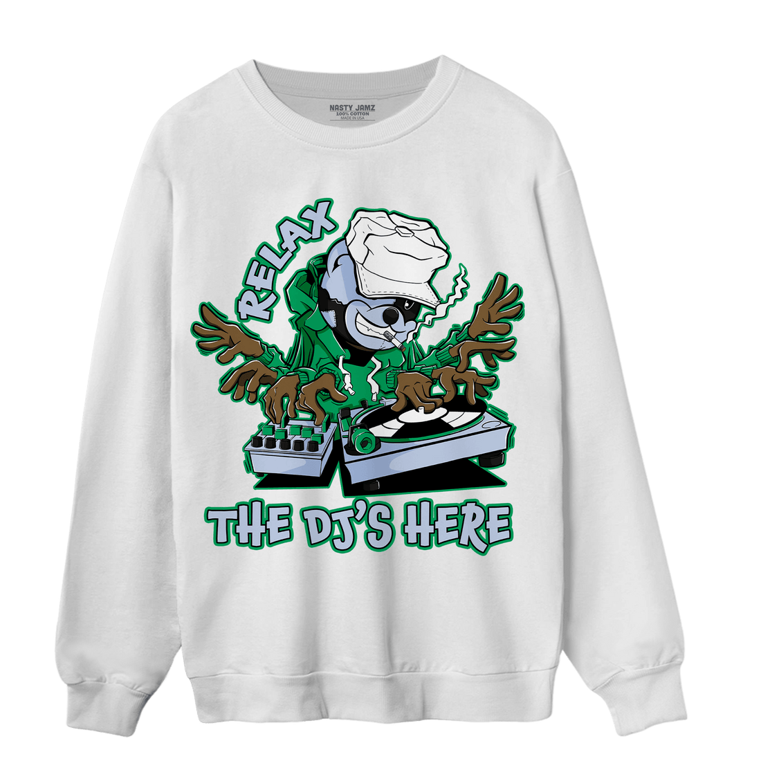 Lucky Green 5s Sweatshirt Match BER The DJ Here - NastyJamz