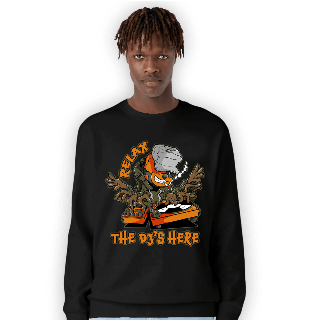 Olive 5s Sweatshirt Match BER The DJ Here - NastyJamz