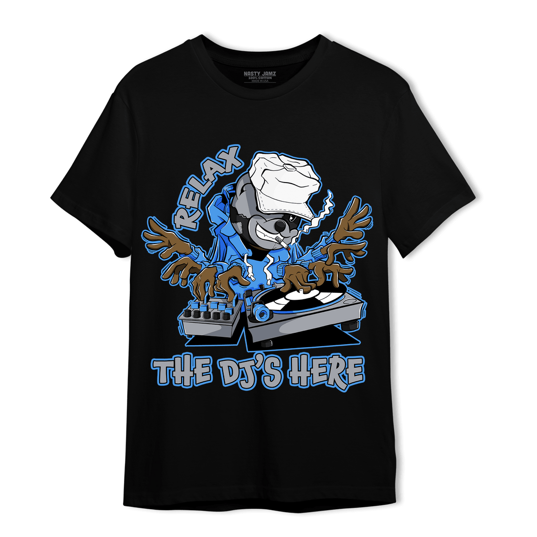 University Blue 5s T Shirt Match BER The DJ Here - NastyJamz