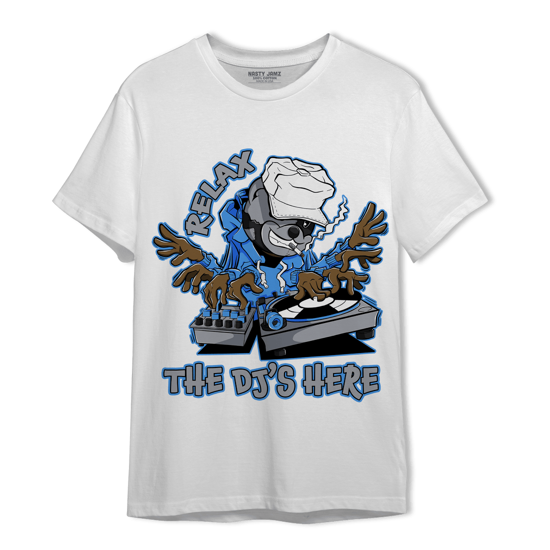 University Blue 5s T Shirt Match BER The DJ Here - NastyJamz