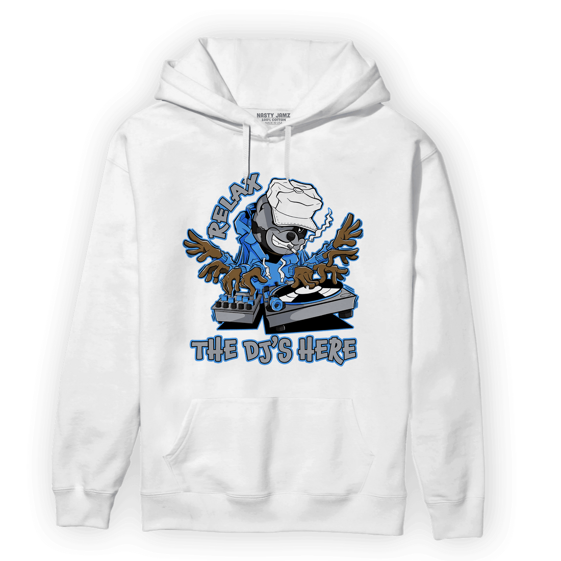 University Blue 5s Hoodie Match BER The DJ Here - NastyJamz