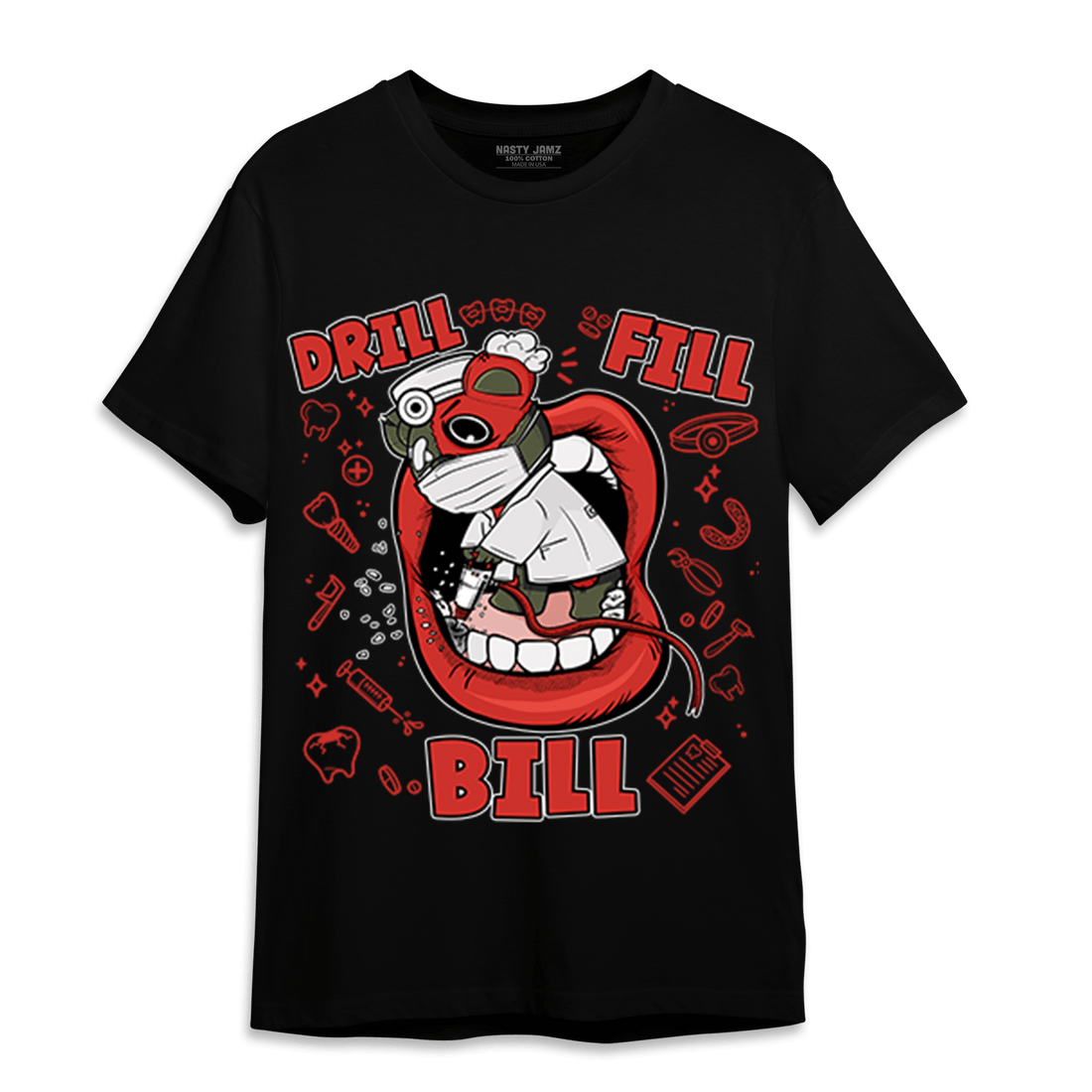 Dunk Low Mystic Red T Shirt Match BER The Dentist - NastyJamz