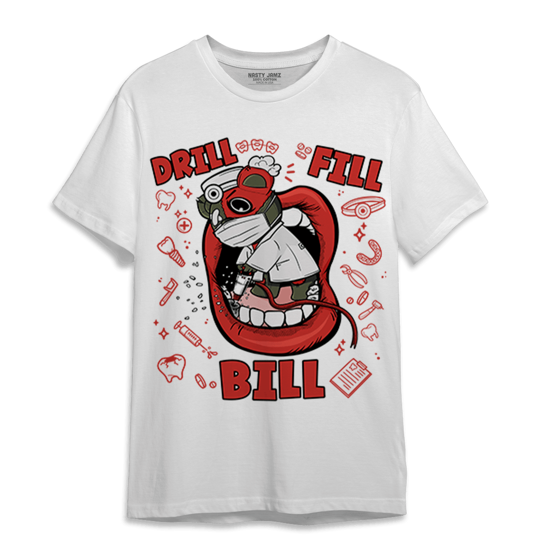 Dunk Low Mystic Red T Shirt Match BER The Dentist - NastyJamz