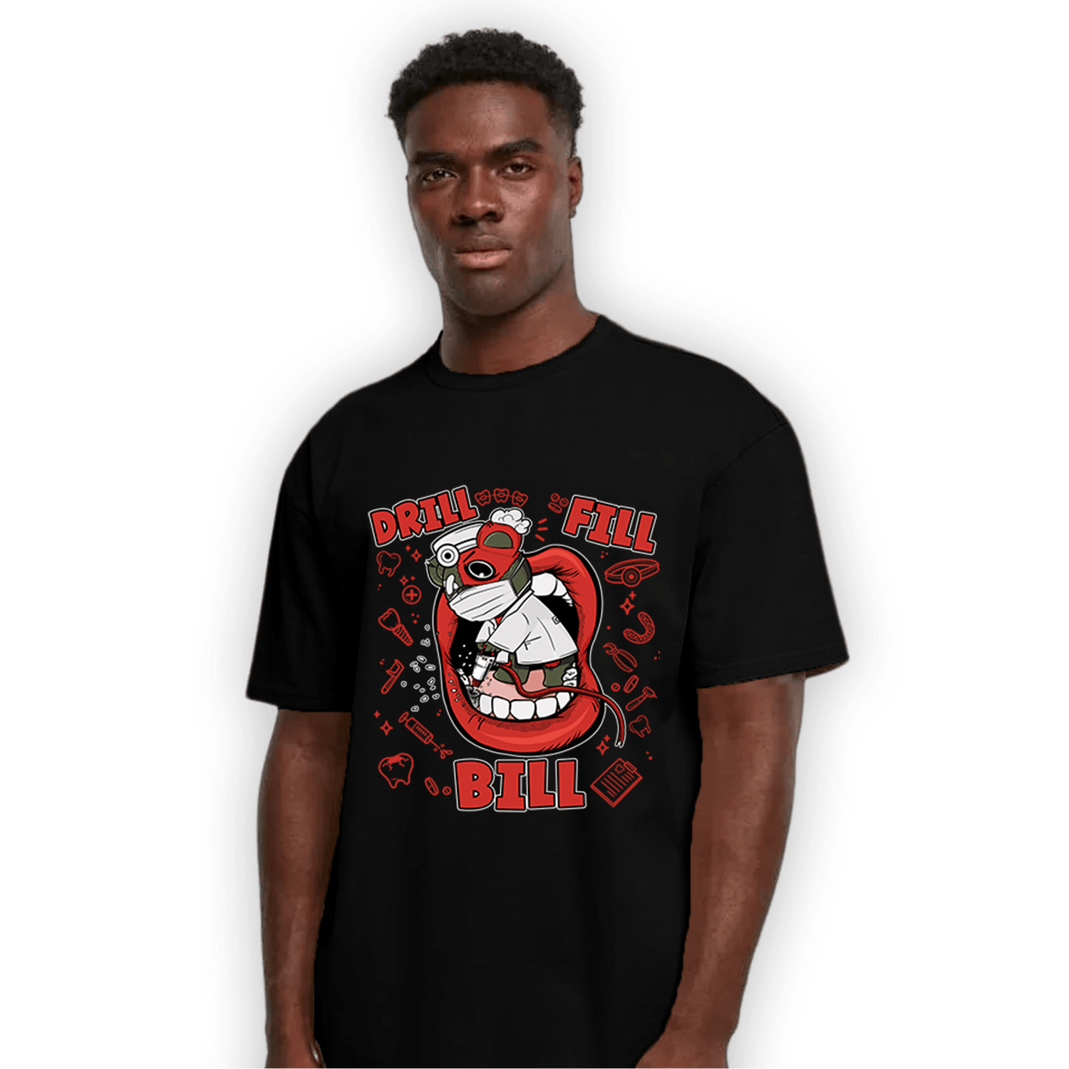 Dunk Low Mystic Red T Shirt Match BER The Dentist - NastyJamz