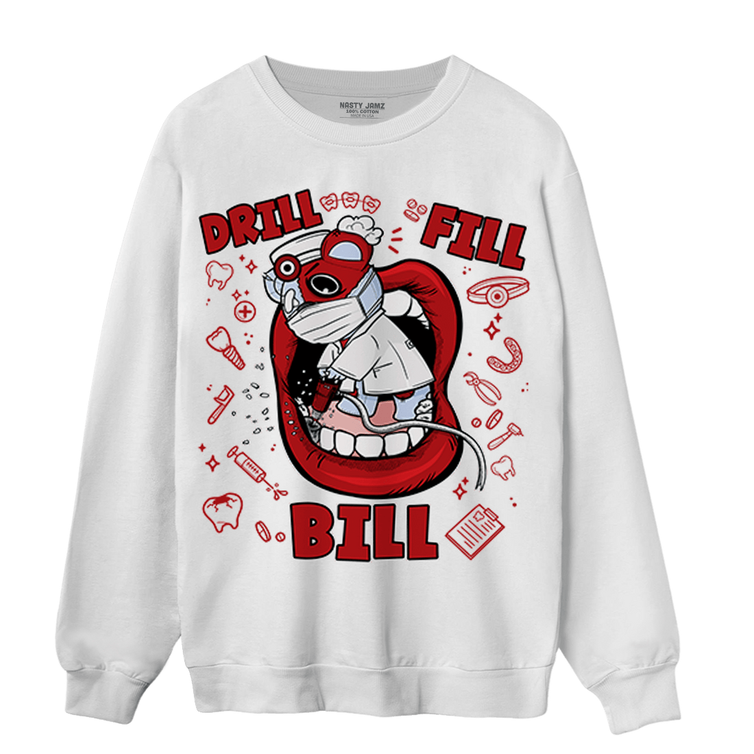 Cherry 11s Sweatshirt Match BER The Dentist - NastyJamz