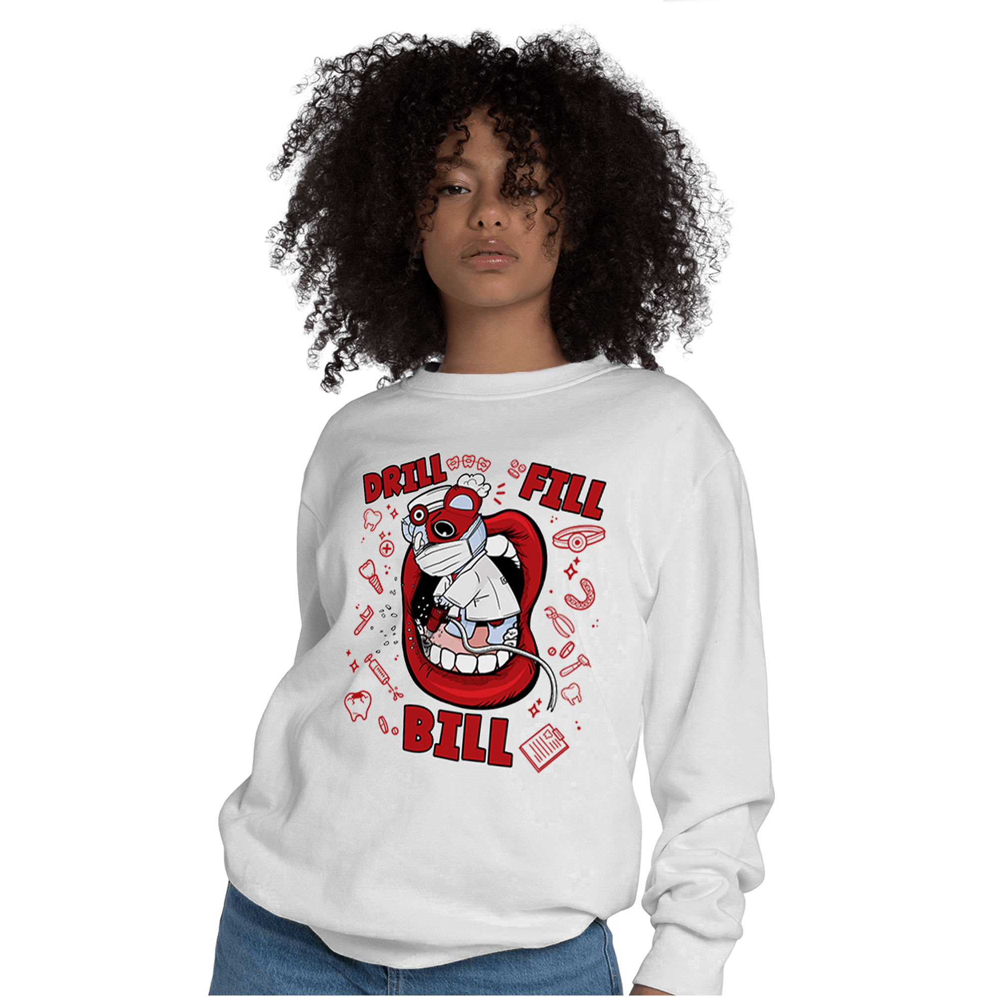 Cherry 11s Sweatshirt Match BER The Dentist - NastyJamz