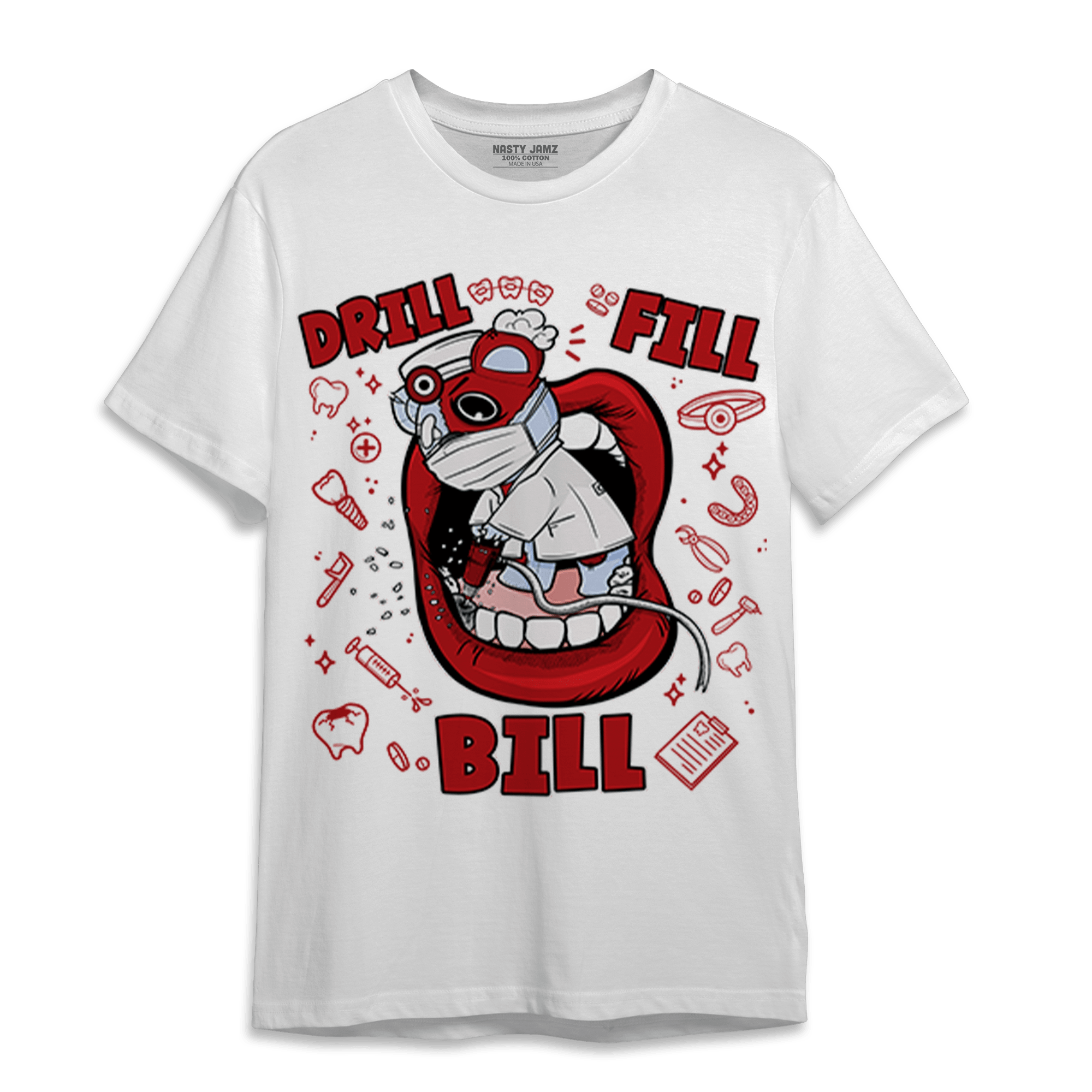 Cherry 11s T Shirt Match BER The Dentist - NastyJamz