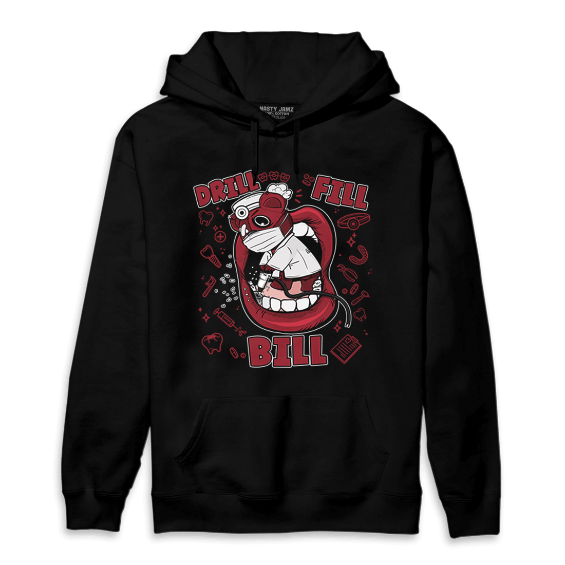 Cherry 12s Hoodie Match BER The Dentist - NastyJamz