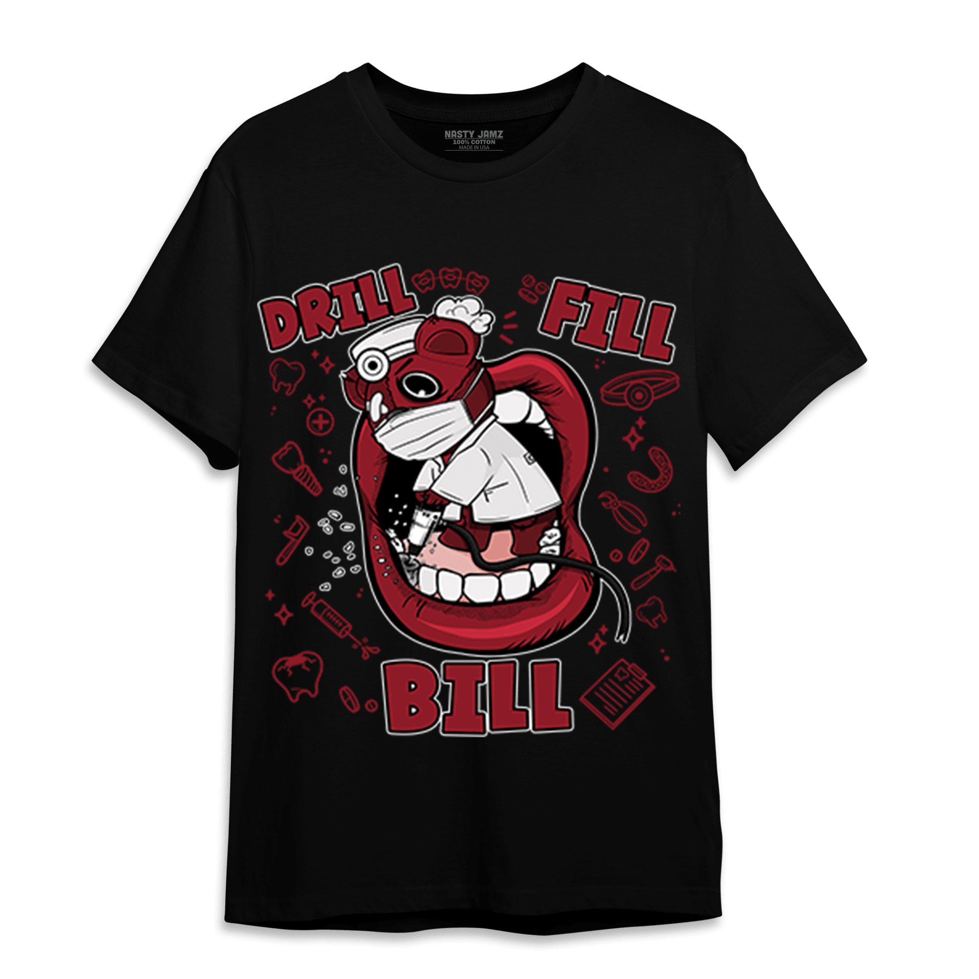 Cherry 12s T Shirt Match BER The Dentist - NastyJamz