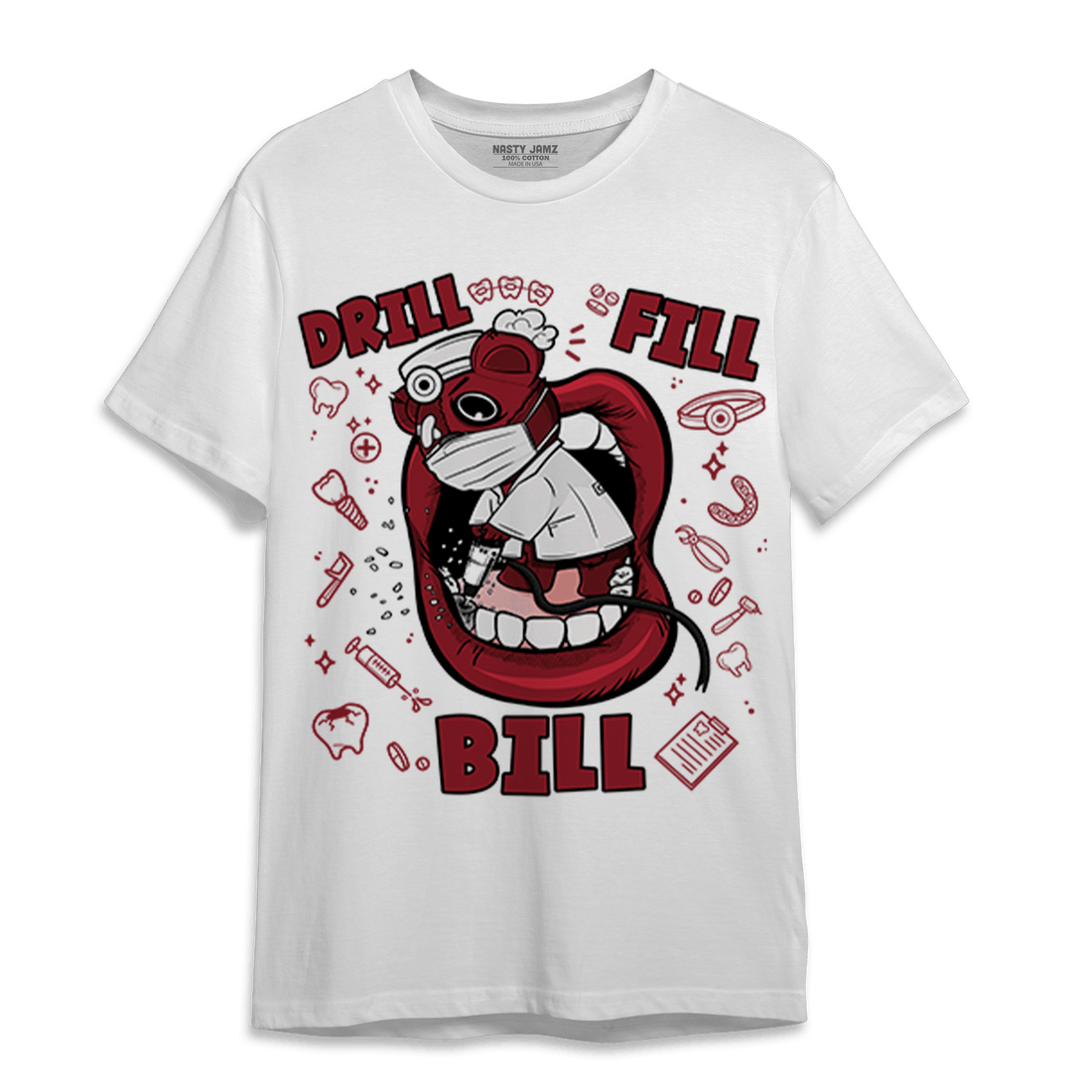 Cherry 12s T Shirt Match BER The Dentist - NastyJamz