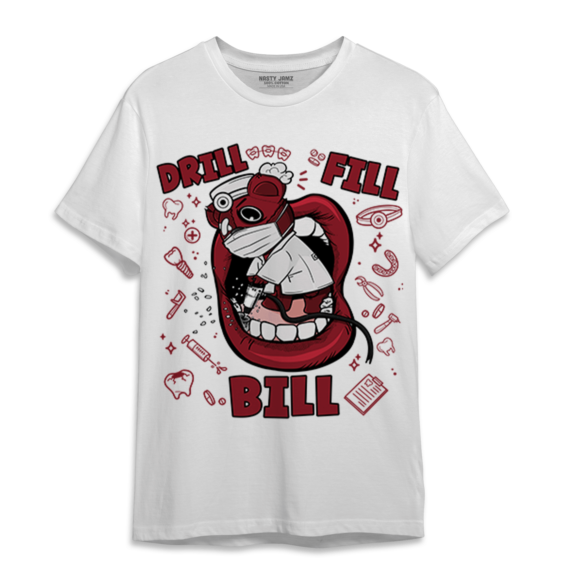 Cherry 12s T Shirt Match BER The Dentist - NastyJamz