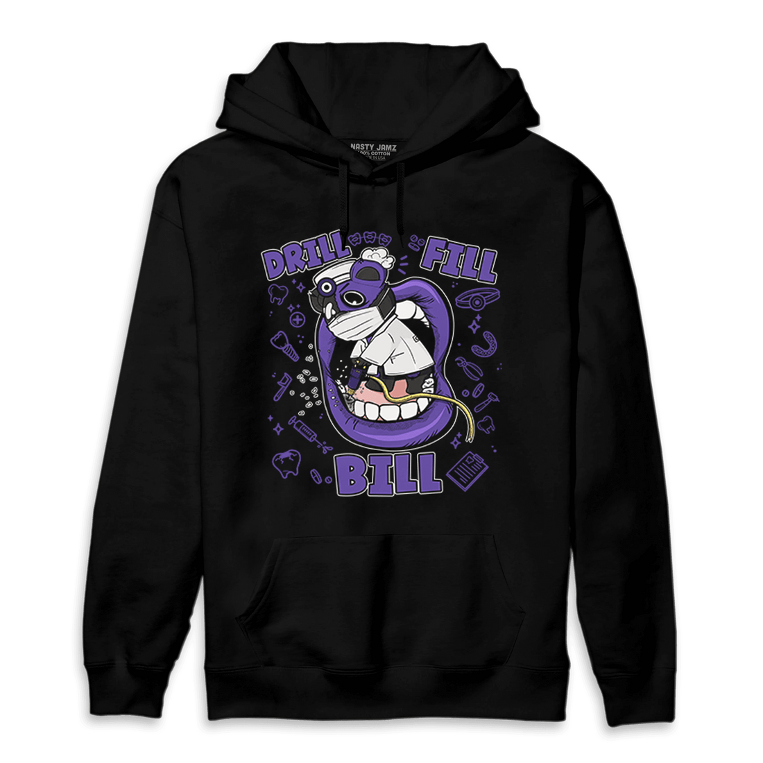 Field Purple 12s Hoodie Match BER The Dentist - NastyJamz