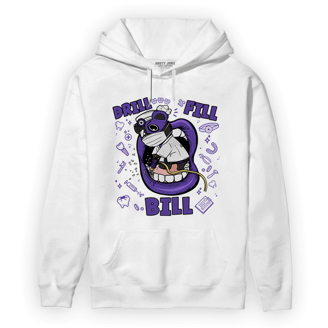 Field Purple 12s Hoodie Match BER The Dentist - NastyJamz