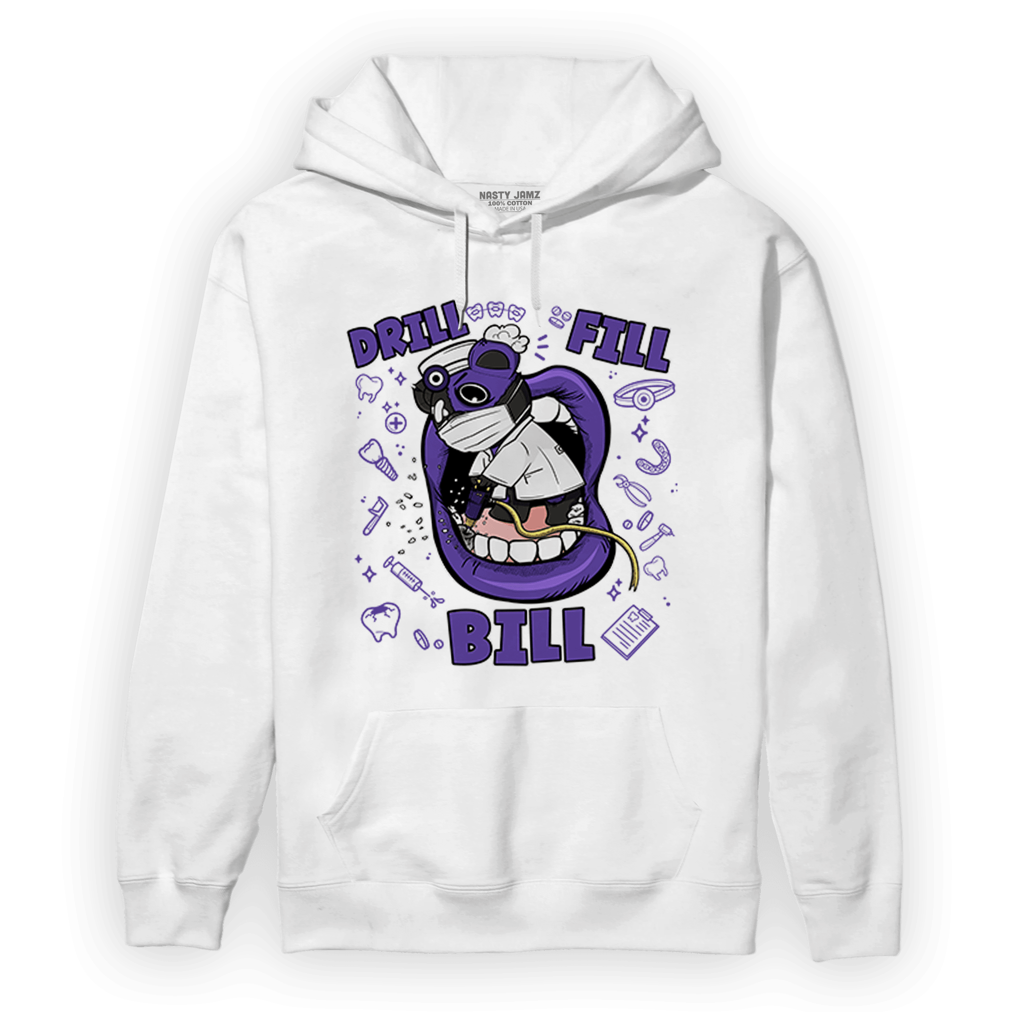 Field Purple 12s Hoodie Match BER The Dentist - NastyJamz