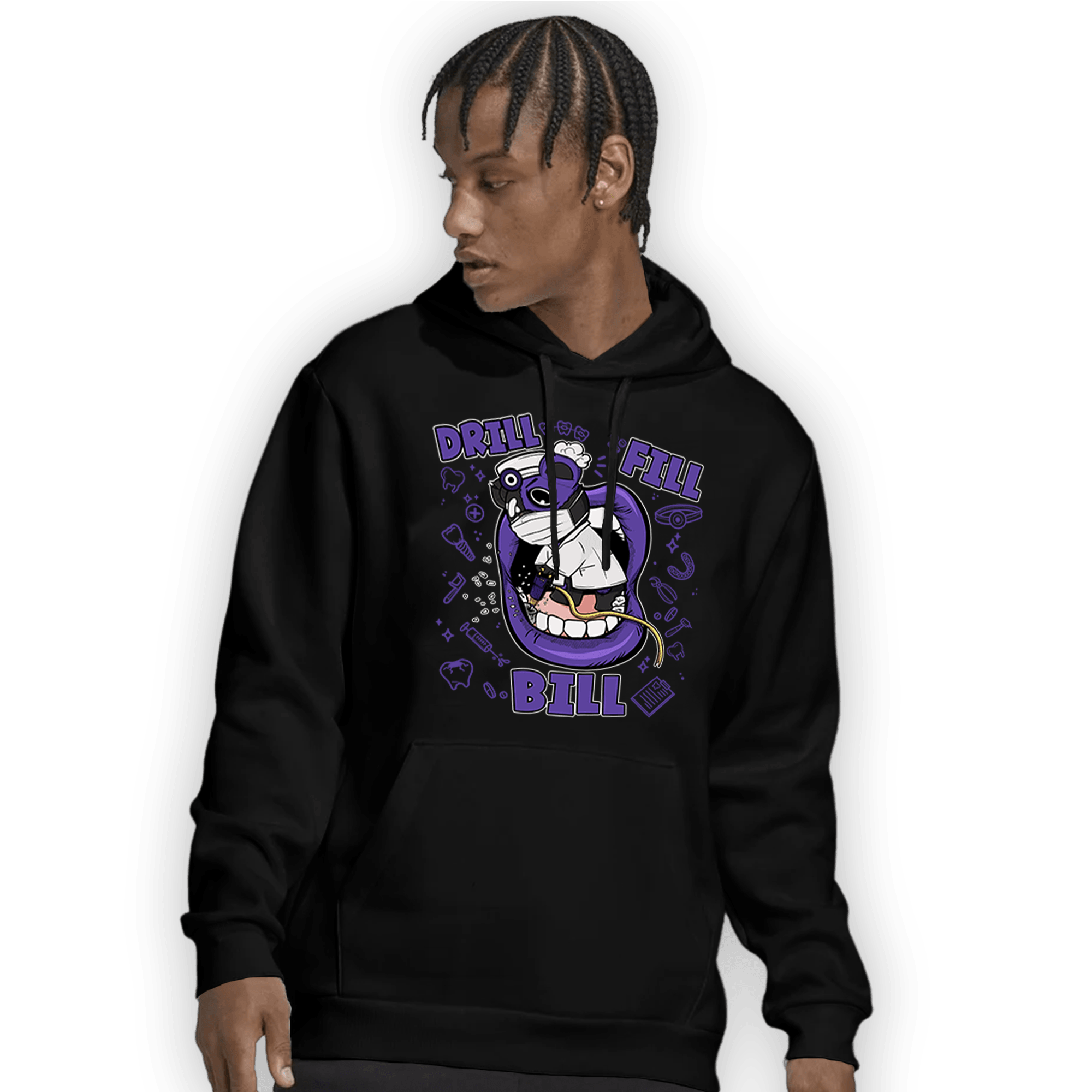 Field Purple 12s Hoodie Match BER The Dentist - NastyJamz