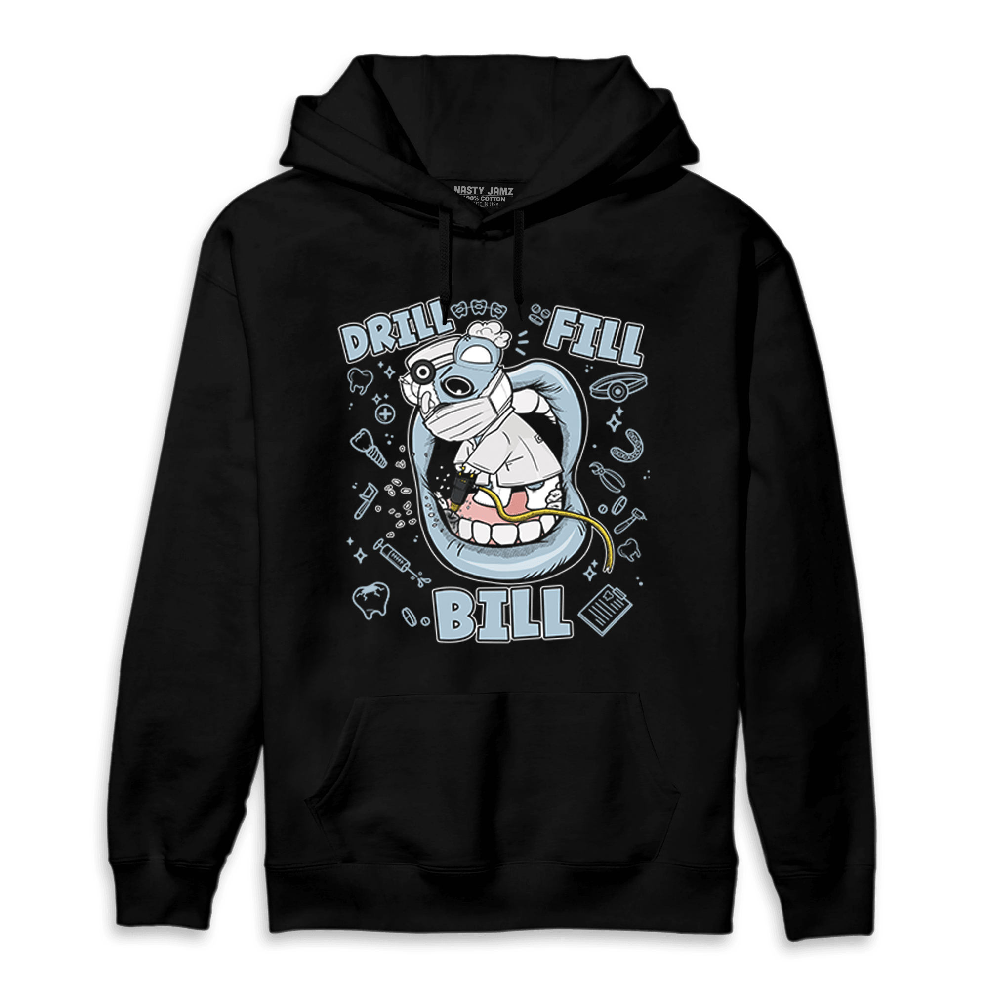 Blue Grey 13s Hoodie Match BER The Dentist - NastyJamz