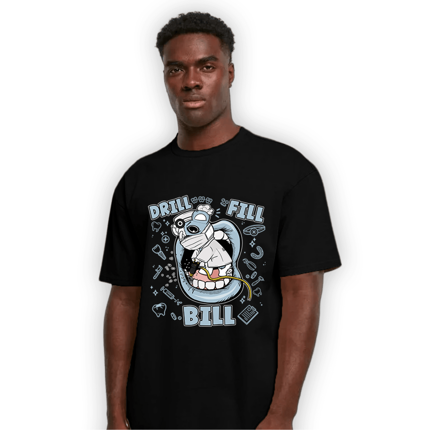 Blue Grey 13s T Shirt Match BER The Dentist - NastyJamz