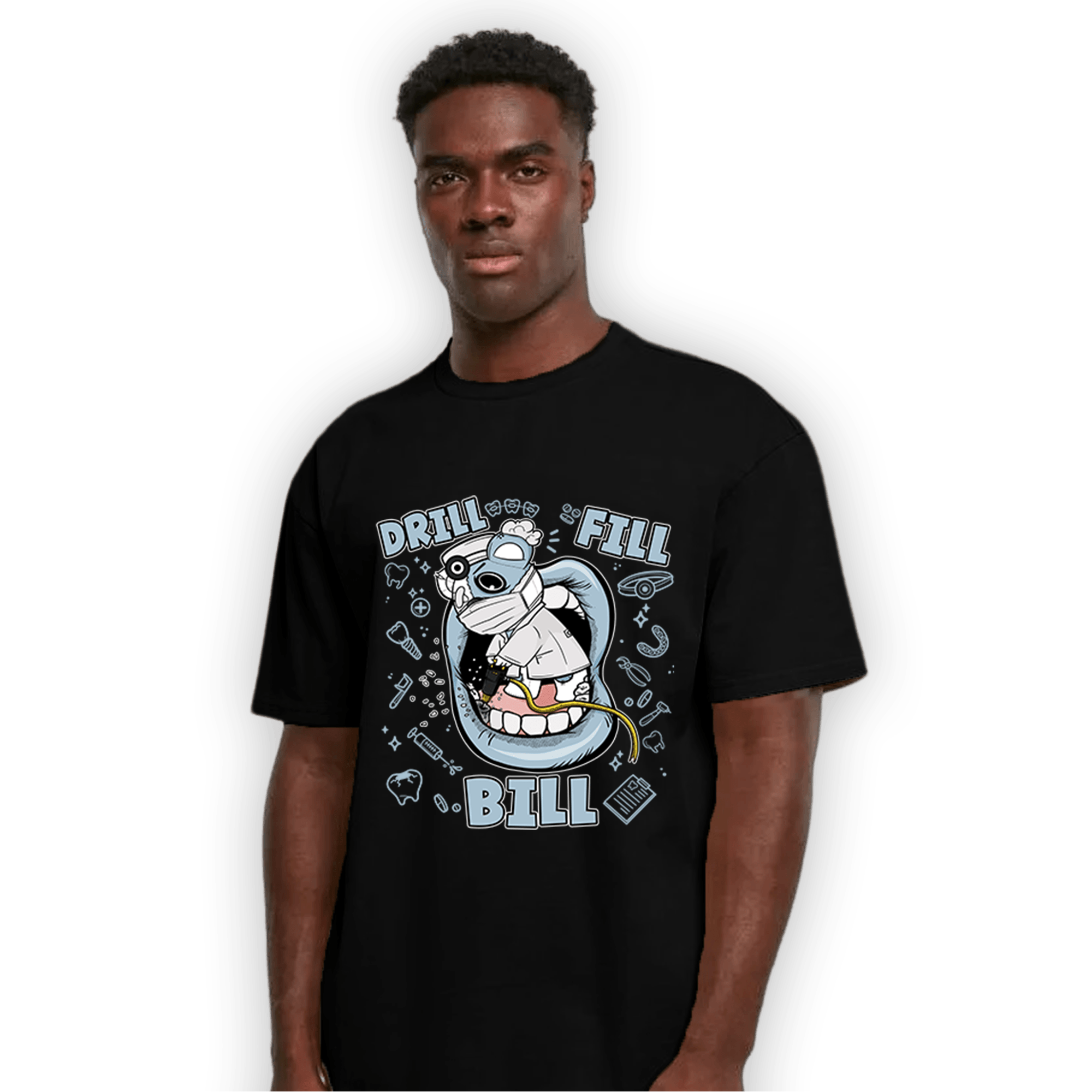 Blue Grey 13s T Shirt Match BER The Dentist - NastyJamz