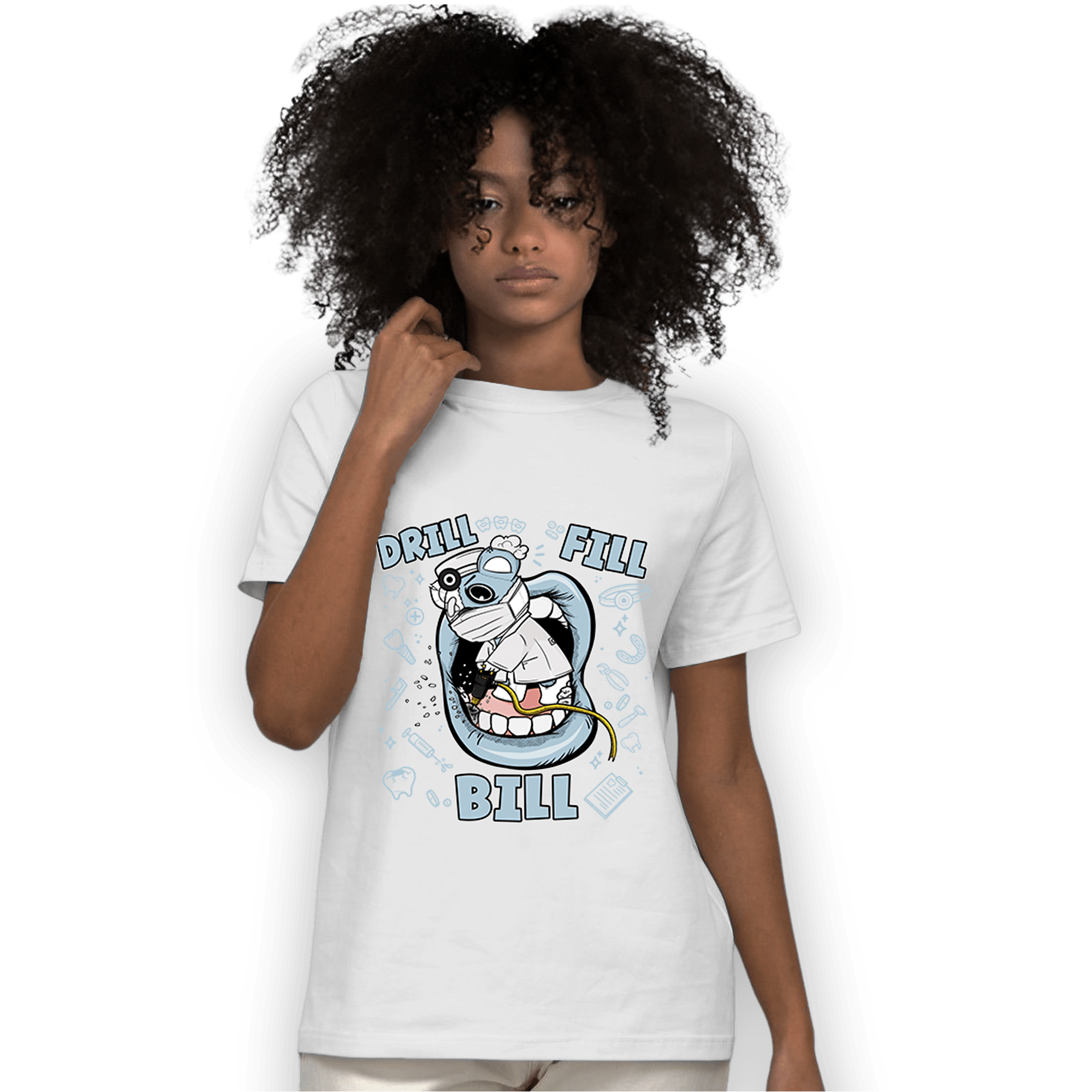 Blue Grey 13s T Shirt Match BER The Dentist - NastyJamz