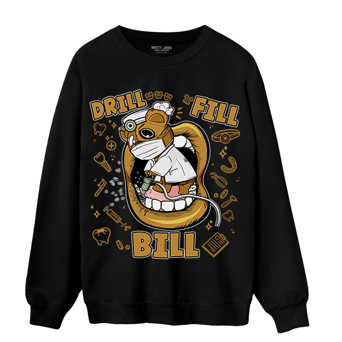 Wheat 13s Sweatshirt Match BER The Dentist - NastyJamz