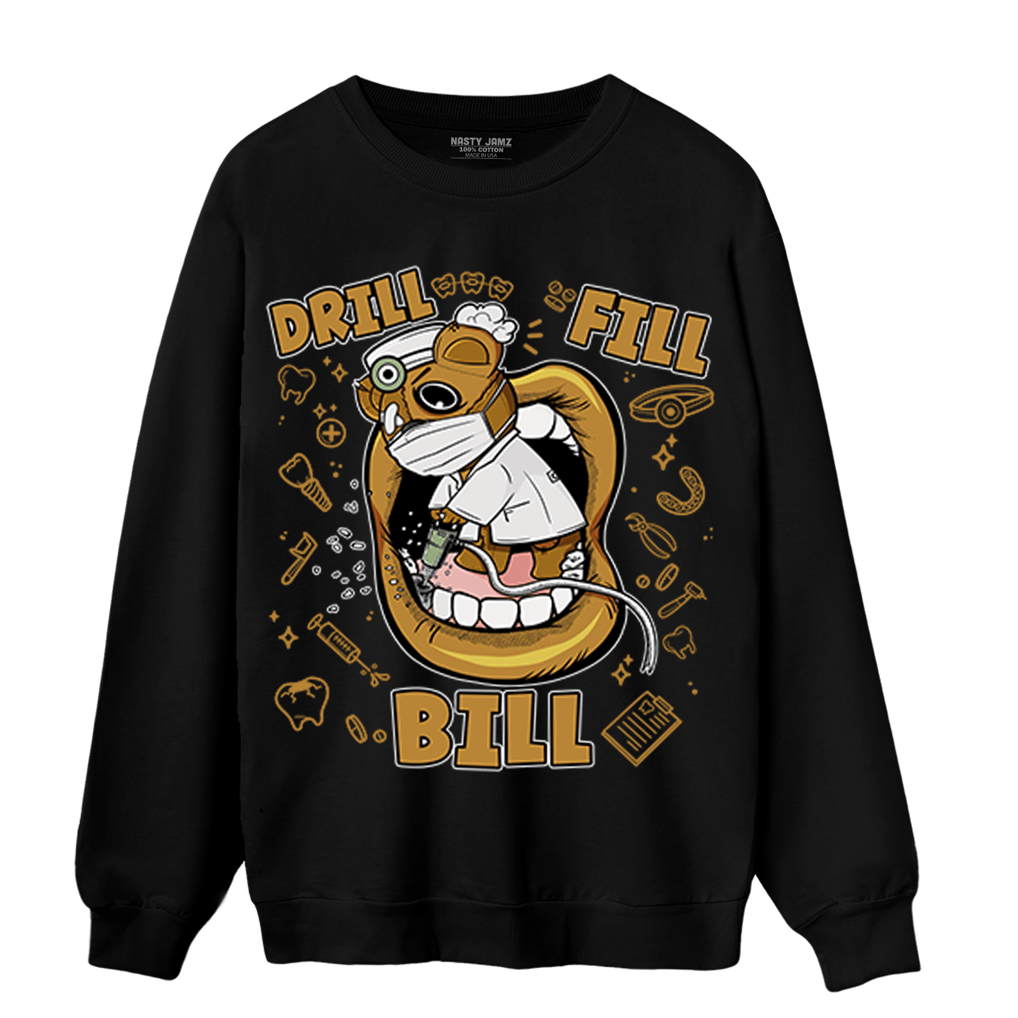 Wheat 13s Sweatshirt Match BER The Dentist - NastyJamz