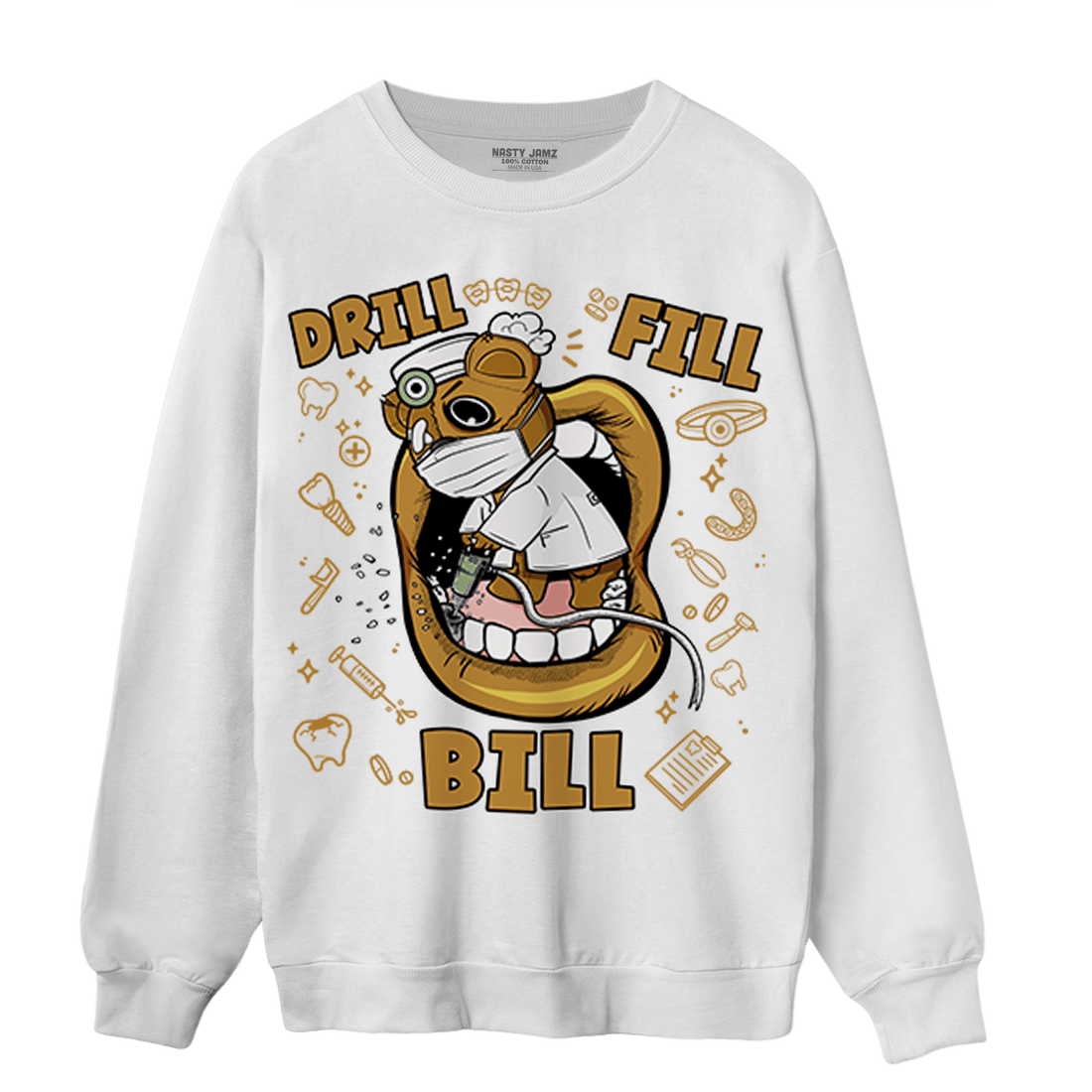 Wheat 13s Sweatshirt Match BER The Dentist - NastyJamz